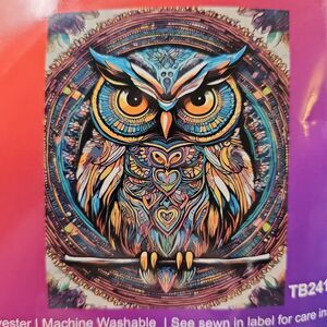 Oversize Throw Blanket Mandala Owl Plush Cozy Soft Mystical Artistic Maximalist